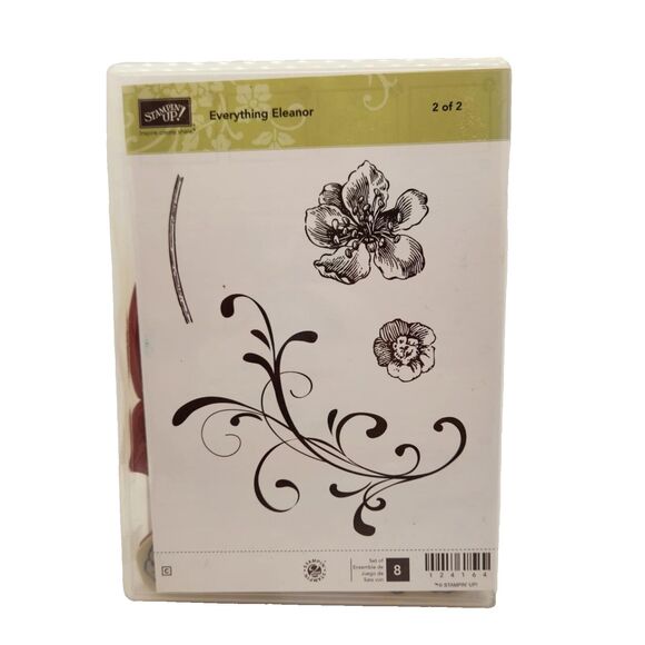 Stampin Up Everything Eleanor Cling Stamp Set Unmounted Flowers Frames - Picture 2 of 5